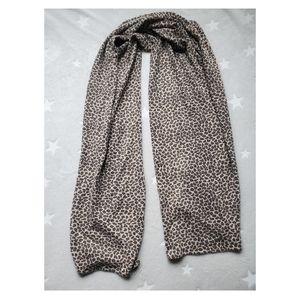 Ann Taylor animal print wool and angora shawl or long/wide scarf